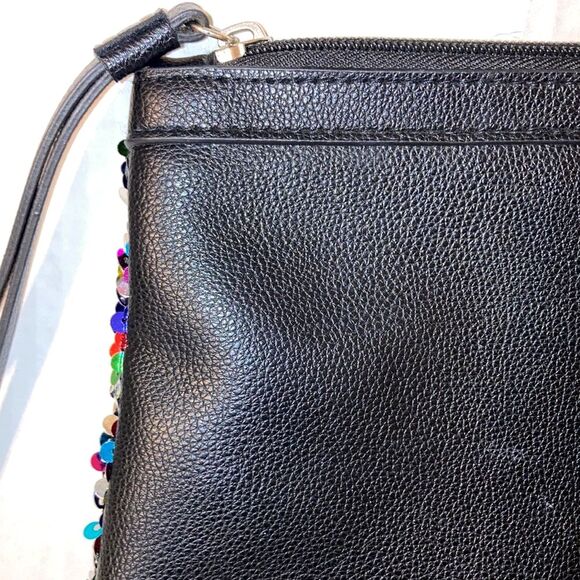 VICTORIAS SECRET Makeup Cosmetic Stripe Sequin Clutch Bag Rainbow 10 x 7.5 x 2 " - Picture 6 of 10